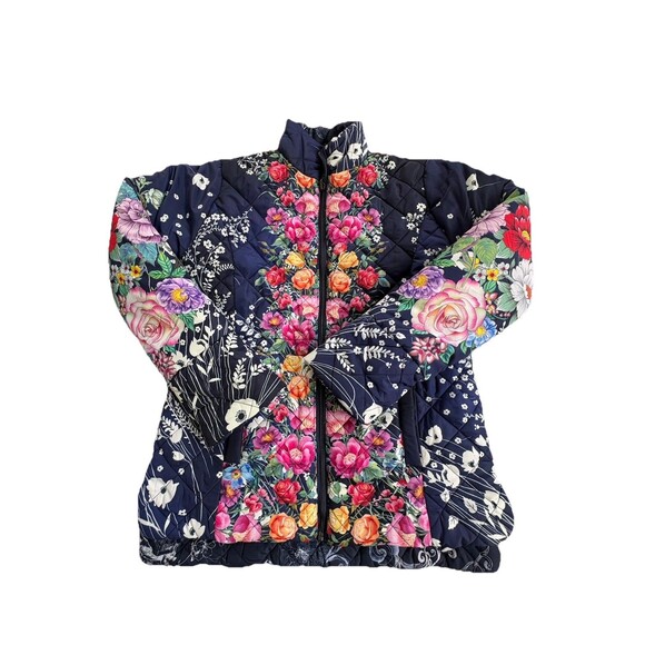 NWOT Johnny Was Neutra Reversible Floral Parka Puffer Jacket Size $420 XS - Picture 11 of 15